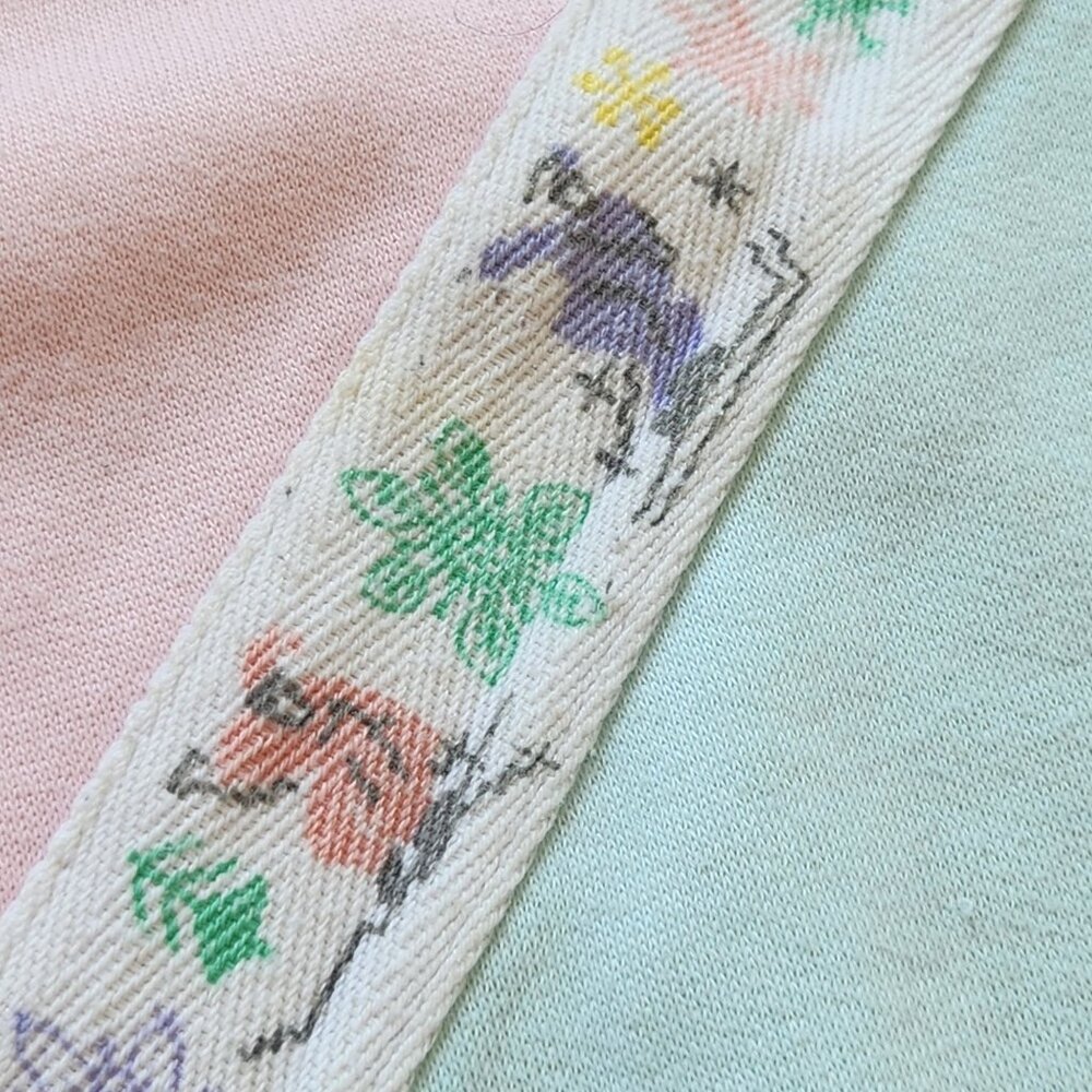 Vintage Magnet Pastel Colorblock Crewneck Sweatshirt Ski Winter Cabincore Cute - Picture 2 of 11